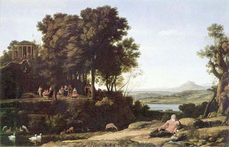 Claude Lorrain Landschaft mit Apollo, den Musen und einem Flubgott Sweden oil painting art